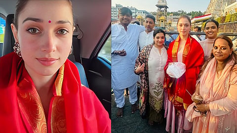 Bollywood actress Tamannaah Bhatia Venkateswara Temple Darshan