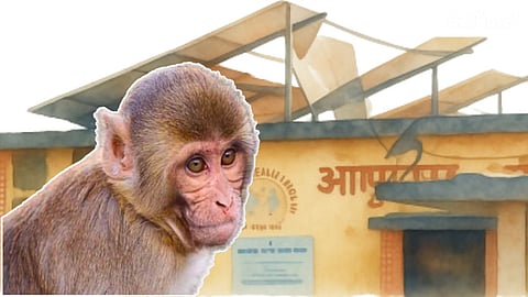 Monkey menace in Dewhadi, Tumsar, has led to severe damage of solar panels at the local health center. Villagers are outraged by the forest department's inaction.