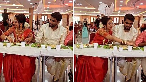 Bride-groom fun moment wins hearts online.