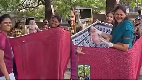 A woman in Pune gave birth on the road after hospital refusal, with help from bystanders and a doctor.