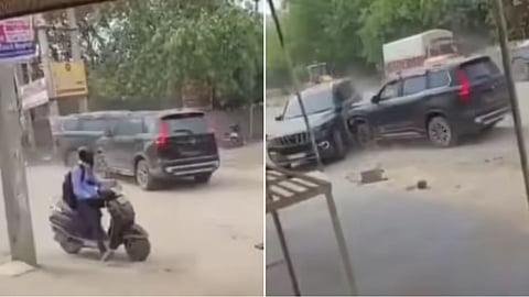 Friends’ fight in Gurugram escalates into SUV collision on road.