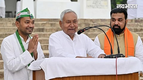 nitish kumar, nishant kumar and samrat chaudhary