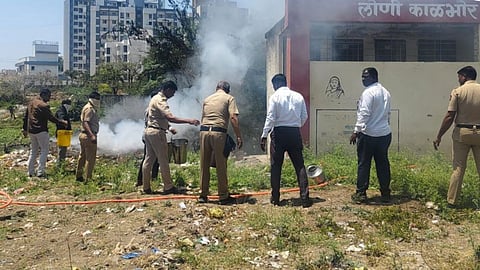 Damage Escalates Due to Absence of Fire Station: Massive Fire in Pune's Loni Kalbhor; 4 Seized Vehicles Burnt to Ashes