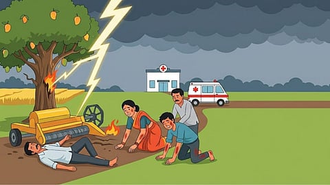 Man dies due to lightining