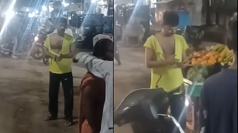 Shahdol Suspended Policeman Beaten By Woman Chaat Vendor Video Viral