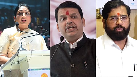 Sunetra Pawar Eknath Shinde Devendra Fadnavis