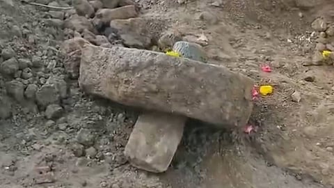 Ancient shivling found during excavation at mahakaleshwar temple ujjain