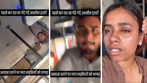 Outrage erupted after a viral video showed a man harassing women and slapping one of them inside a moving train.