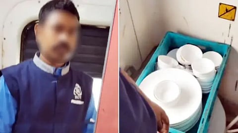 FSSAI has issued a notice to IRCTC after a viral video allegedly showed catering utensils being washed inside a train toilet.