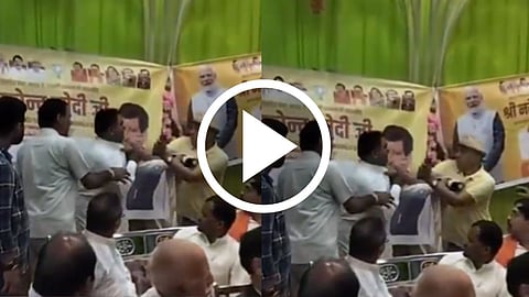 BJP leaders engage in scuffle during public event in Maihar
