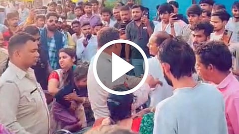Dhar Drunk Man Slap Police Official Video Viral On Social Media