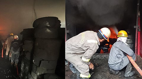 Massive fire at a tyre rubber factory in Ghaziabad causes panic in the area; fire department engaged in relief and rescue operations.