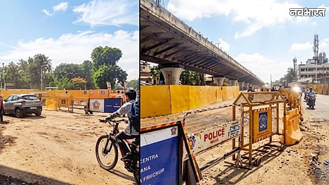 One side slab of Nashik's Dwarka Circle underpass is completed, easing traffic from Mumbai Naka to Adgaon Naka. Service roads are expected to open by July.