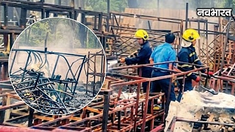 A massive fire broke out in a decoration godown near Bopdev Ghat in Pune due to a short circuit, destroying wedding materials worth around ₹30 lakh.
