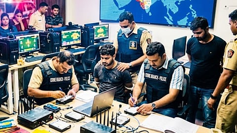 Pune Police busted a major online gaming fraud racket operating through illegal call centers in Hadapsar, arresting two suspects linked to a Dubai-based mastermind