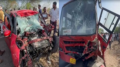 Amalner Bus Car Bike Accident