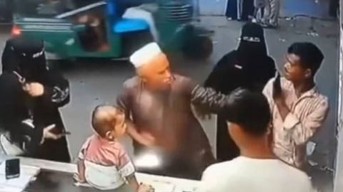 A thief's attempt to steal a mobile phone backfired when an elderly man caught him and taught him a lesson in a viral video.