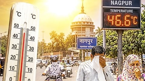 Vidarbha Scorched Like Fire; Nagpur Shatters Two-Decade Record—Mercury Soared Above 44 Degrees for a Full 16 Days in May.