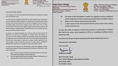 neet ug paper leak digvijay singh demands white paper from pm modi