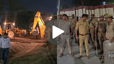 varanasi kashi railway station bulldozer action