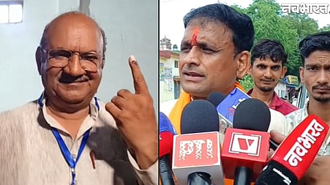 Congress candidate Ghanshyam Singh cast his vote in the Datia Assembly by-election, while BJP candidate Ashutosh Tiwari appealed to voters, saying the election is being fought in the name of development