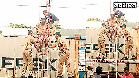 Major accident at Nagpur Railway Station: Man suffers 25,000-volt electric shock after climbing onto a freight train; condition critical.