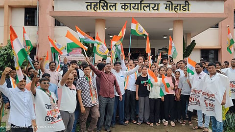 mohadi neet tet paper leak protest students morcha