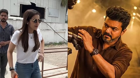 trisha krishnan viral video thalapathy vijay jana nayagan theatre crowd