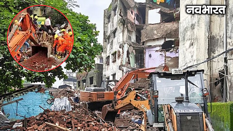 10 dead as dilapidated C-1 category Kohinoor building collapses during pillar repairs in Bhiwandi; NDRF rescue operations underway.