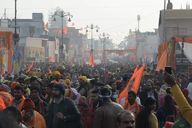 People from all over the country start arriving at Ram temple in Ayodhya ahead of its consecration ceremony on Jan 22