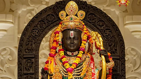 The idol of Ram Lalla at the Ram Mandir in Ayodhya