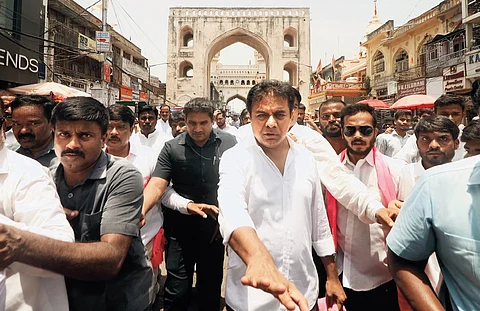 BRS working president KT Rama Rao at Charminar