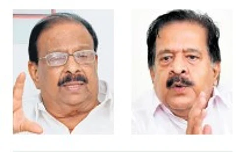 KPCC president K Sudhakaran and Ramesh Chennithala MLA