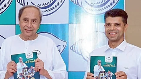 CM Naveen Patnaik and BJD leader VK Pandian released the poll manifesto