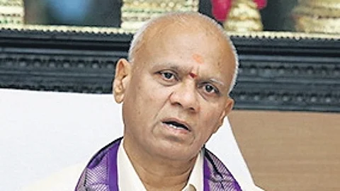TTD EO AV Dharma Reddy during the ‘Dial Your EO’ programme