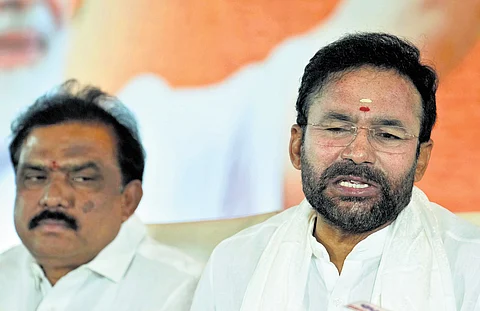 G Kishan Reddy addresses the media in New Delhi on Thursday