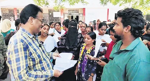 Ward and village volunteers, who resigned before the general elections, submit representations to officials seeking their reinstatement