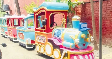 Toy train at Elante Mall of Chandigarh
