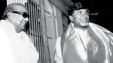 Andhra Pradesh CM Chandrababu Naidu with former TN CM M Karunanidhi