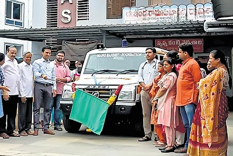 The new ambulance at Indla Hospital