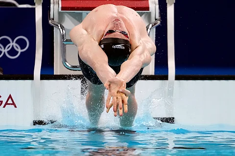 Ryan Murphy, of the United States, competes in the men's 200-meter backstroke semifinal at the 2024 Summer Olympics on Wednesday.