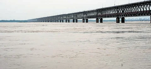 The water level in the Godavari River surged following heavy rains