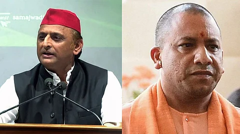 Samajwadi Party chief Akhilesh Yadav (R), UP Chief Minister Yogi Adityanath (L)