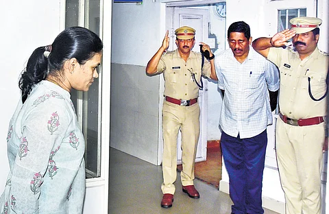 AIG G Poonguzhali, a member of the Special Investigation team probing the sexual harassment allegations in the Malayalam film industry, arrives at Coastal Police Headquarters in Kochi to attend a meeting of the SIT