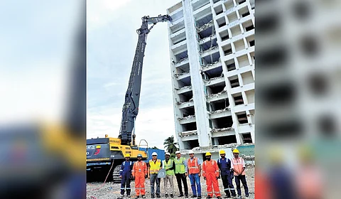 Demolition work for Clarion Hotel President under way