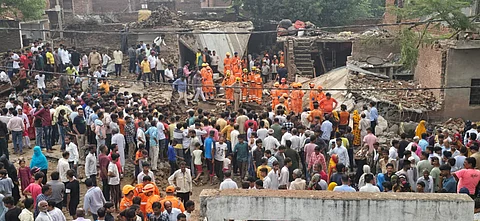 Rescue operation underway after an explosion at a firecracker factory, in Firozabad