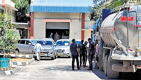 The SIT at a flour mill in Tirumala on Monday