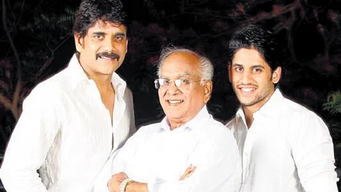 Nagarjuna and Naga Chaitanya with ANR