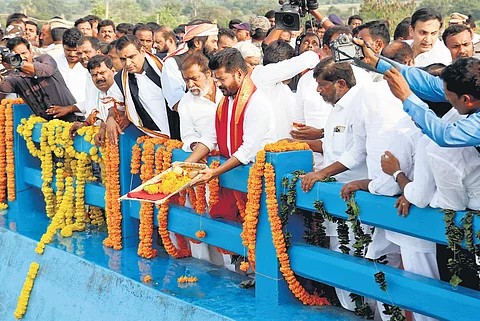 Chief Minister A Revanth Reddy announced plans to complete the Brahmana Vellemla project to irrigate 1 lakh acres.