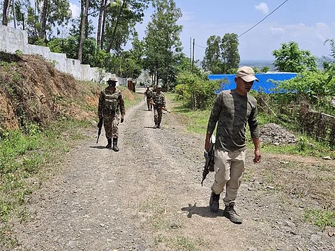 Representational image of security forces in the violent hit regions of Manipur.